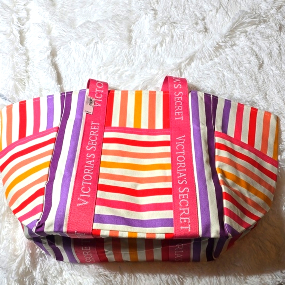 NWT Victoria's Secret Striped Tote Bag